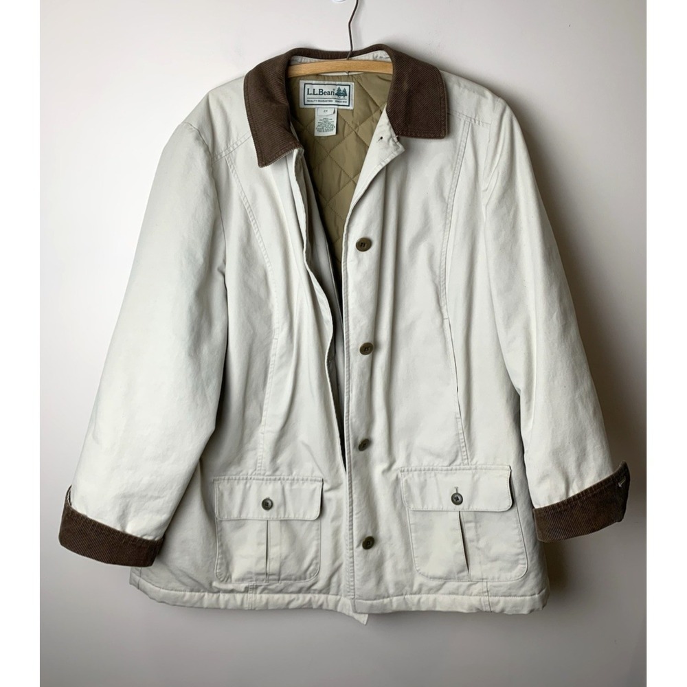 LL Bean Field Coat Barn Chore‎ Jacket Thinsulate Lined Women 2X Stone Field VNTG